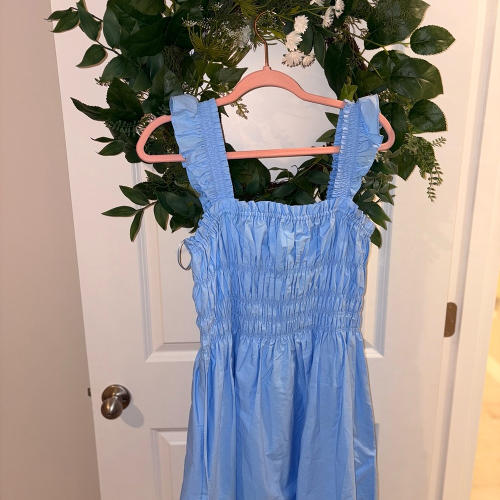 XLOP Sky Blue Smocked Dress